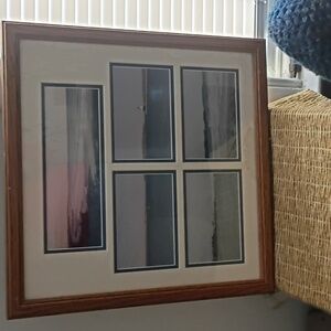 Brown Framed Coastal Photo Collage